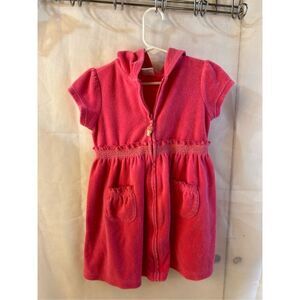 Gymboree terry cloth cover up swim dress girls‎ size 5 rn#70530 hooded pockets